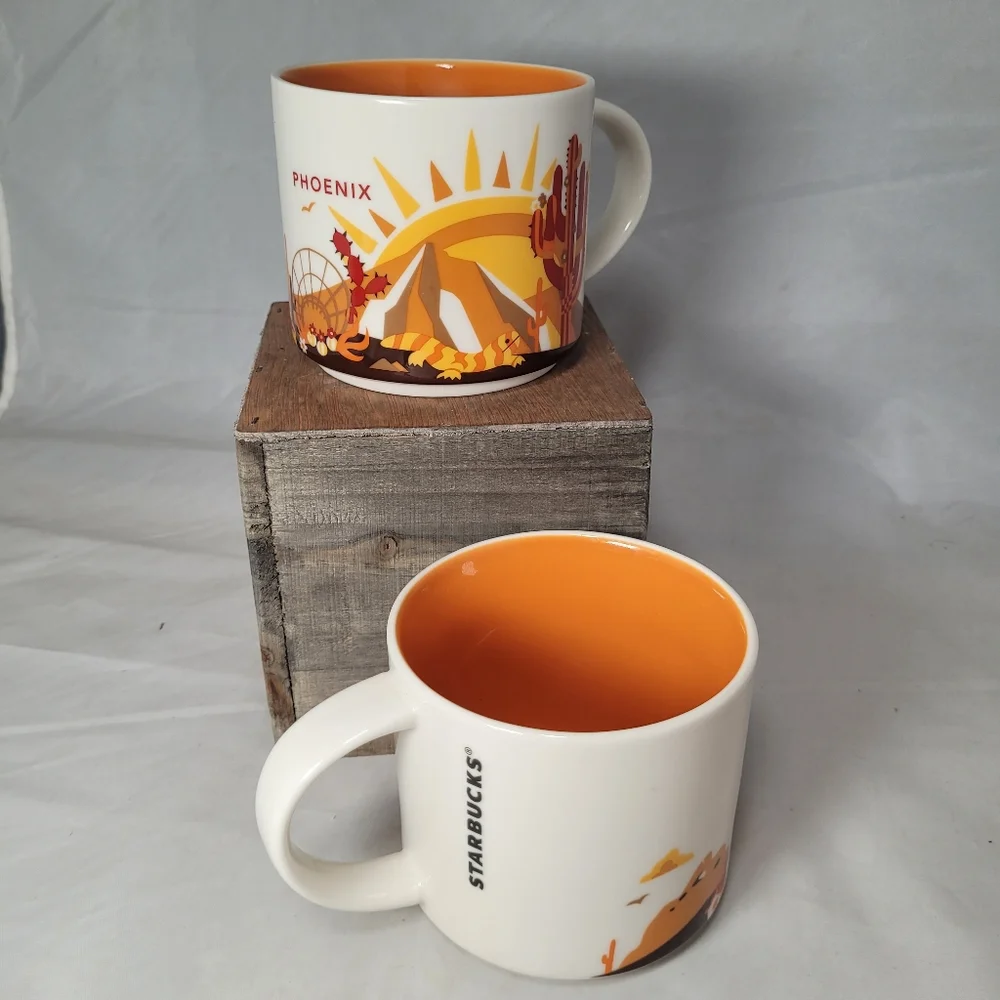 2x Starbucks 2017 Phoenix You‎ Are Here Collection Coffee Mug Pair